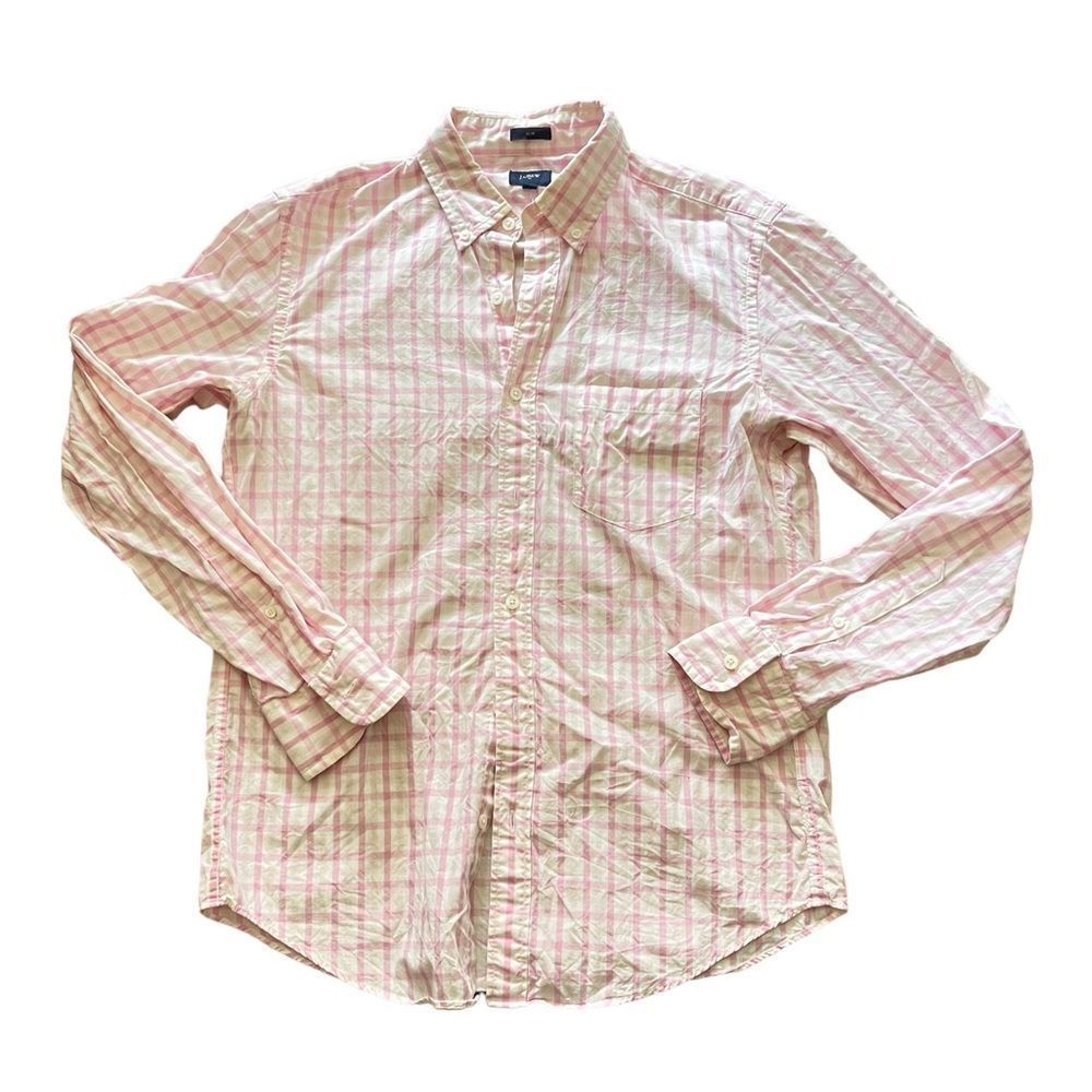 J.Crew Slim Pink Check Cotton Button Down Shirt Medium